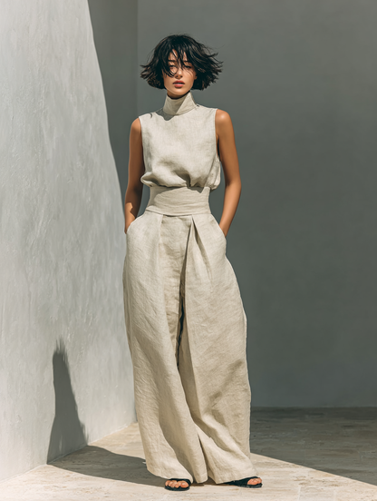 Lili | Conjunto minimalista de algodón y lino