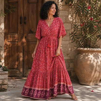 Almira | Vestido Bohemio Fluido de Verano