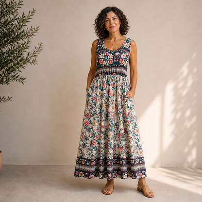 Alba | Vestido midi bohemio fluido