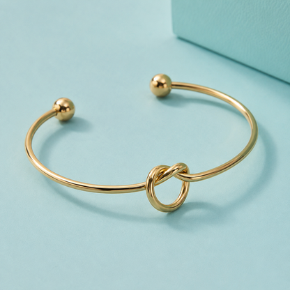 Azahara | Brazalete Trenzado de Acero Dorado