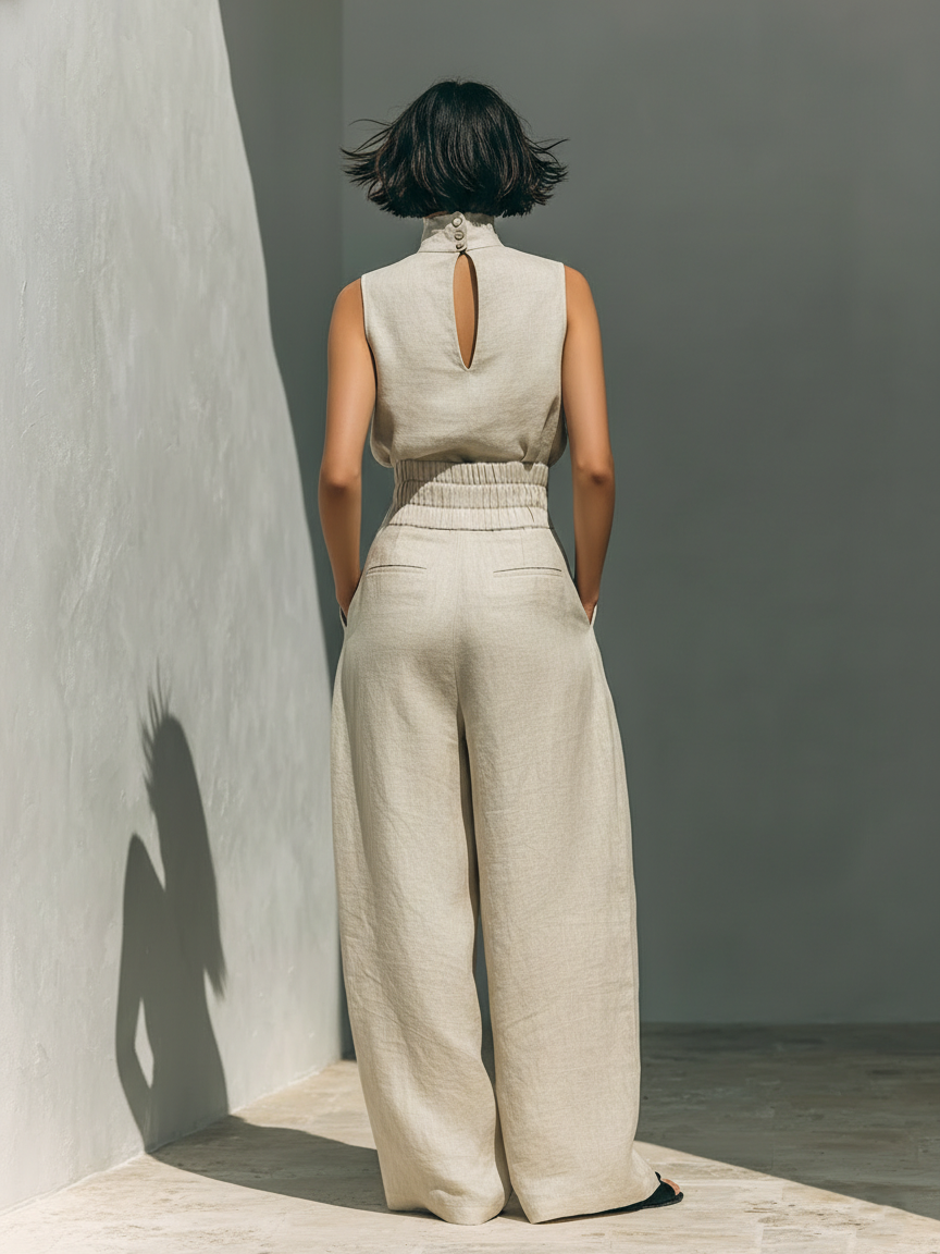 Lili | Conjunto minimalista de algodón y lino