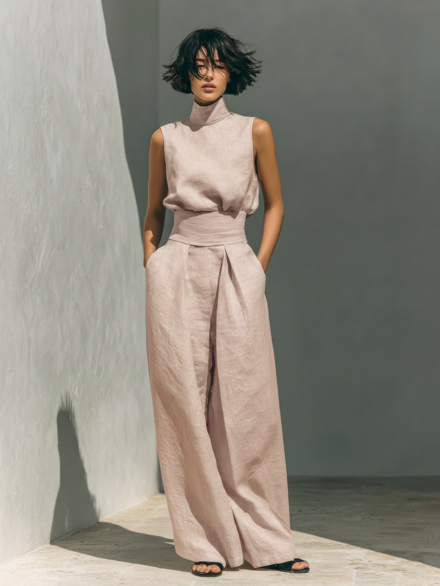 Lili | Conjunto minimalista de algodón y lino