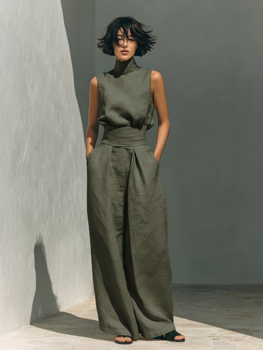 Lili | Conjunto minimalista de algodón y lino