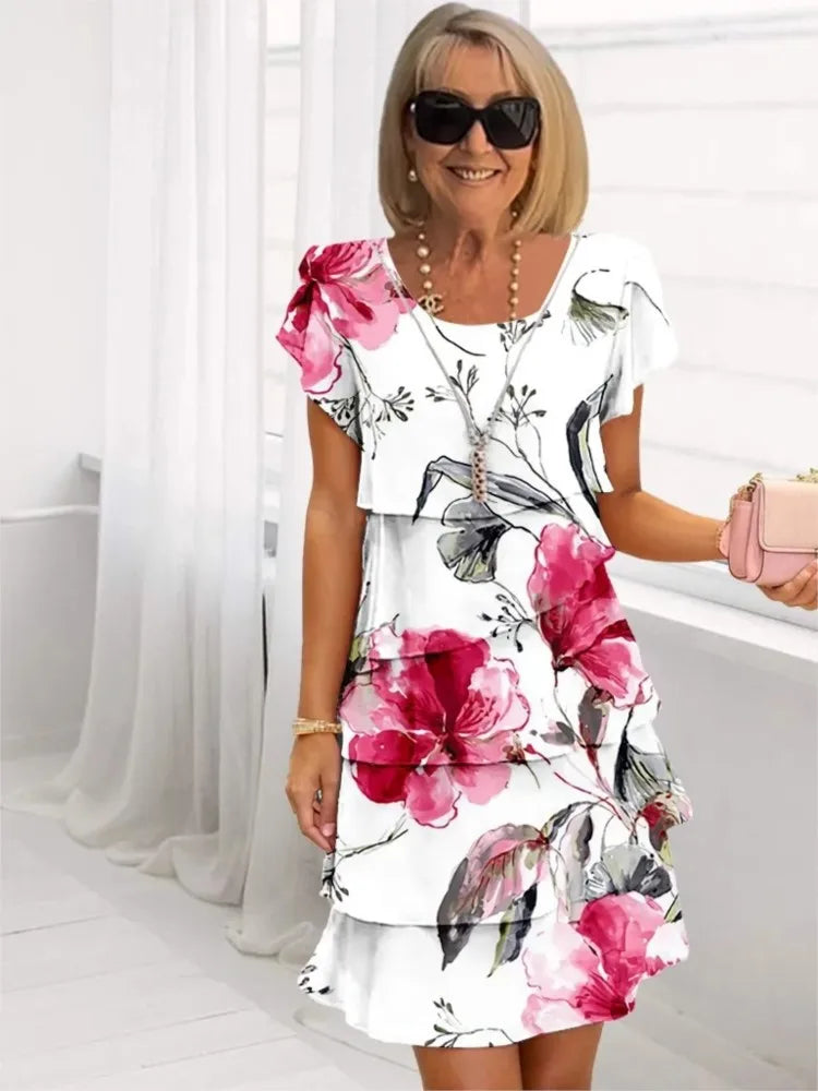 Éliane – Vestido elegante fluido con volantes